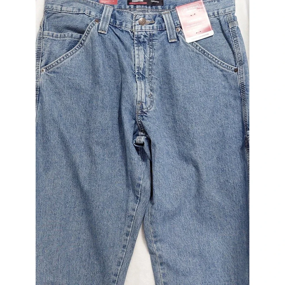 Levi Strauss Signature Relaxed Fit Utility Jeans Mens 32x30 NWT Stretch Denim